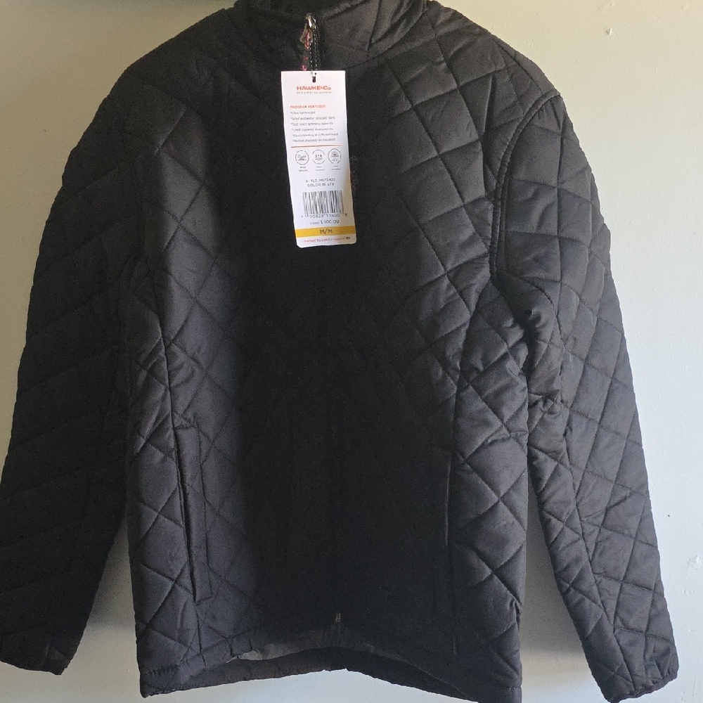 Hawke & Co Black Quilted Jacket Mens M Nwt